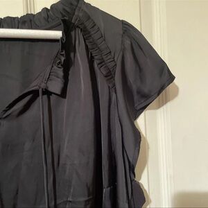 Black Ruffled Blouse